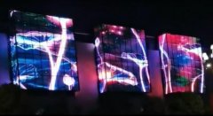 四川大型商场LED贴膜屏 三屏联动